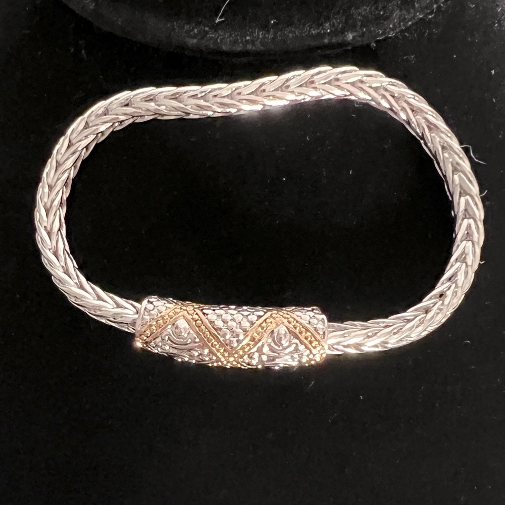 Silver Bracelet Gold Detail